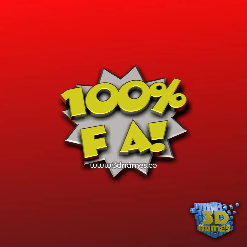 f a in 100 Percent style - 3D name wallpaper