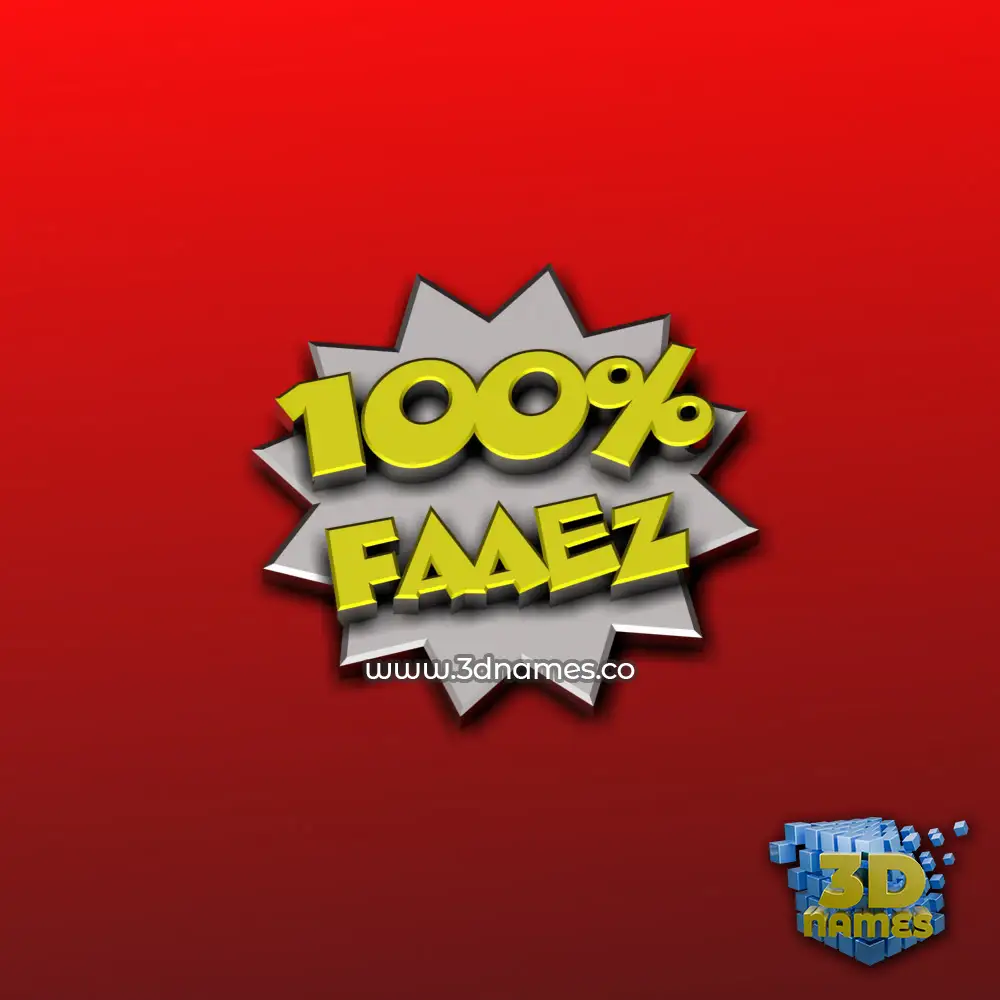 faaez in 100 Percent style - 3D name wallpaper