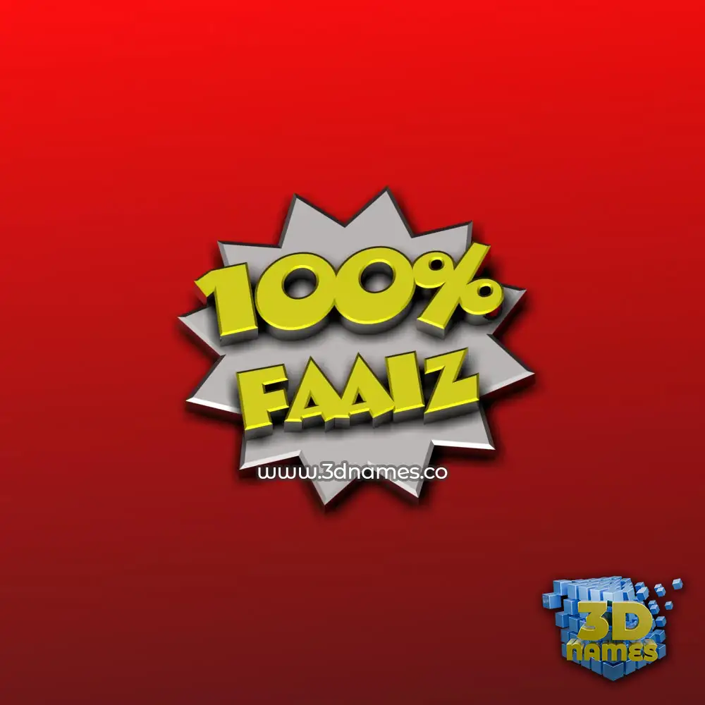 faaiz in 100 Percent style - 3D name wallpaper