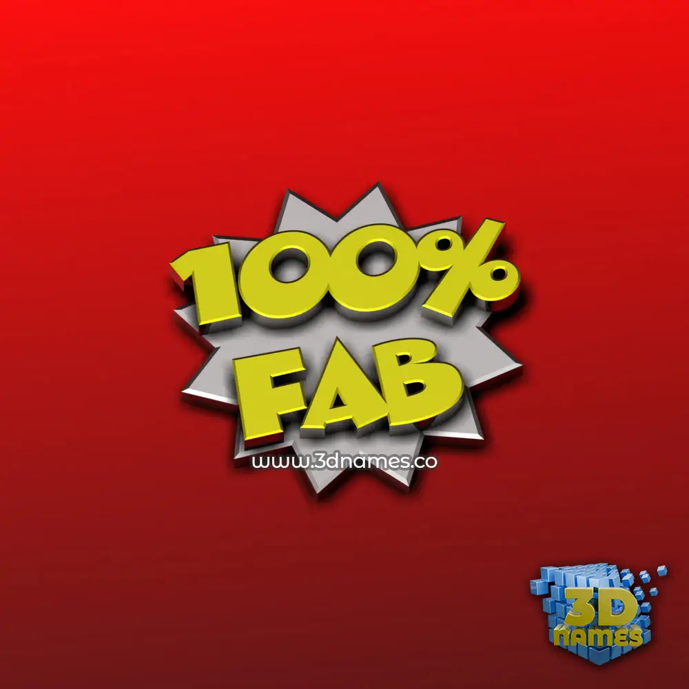 fab in 100 Percent style - 3D name wallpaper