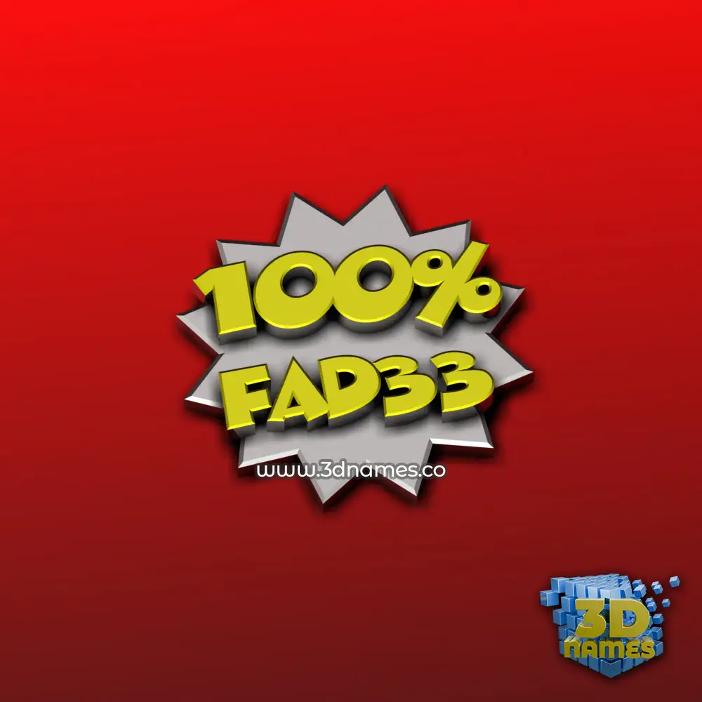 fad33 in 100 Percent style - 3D name wallpaper