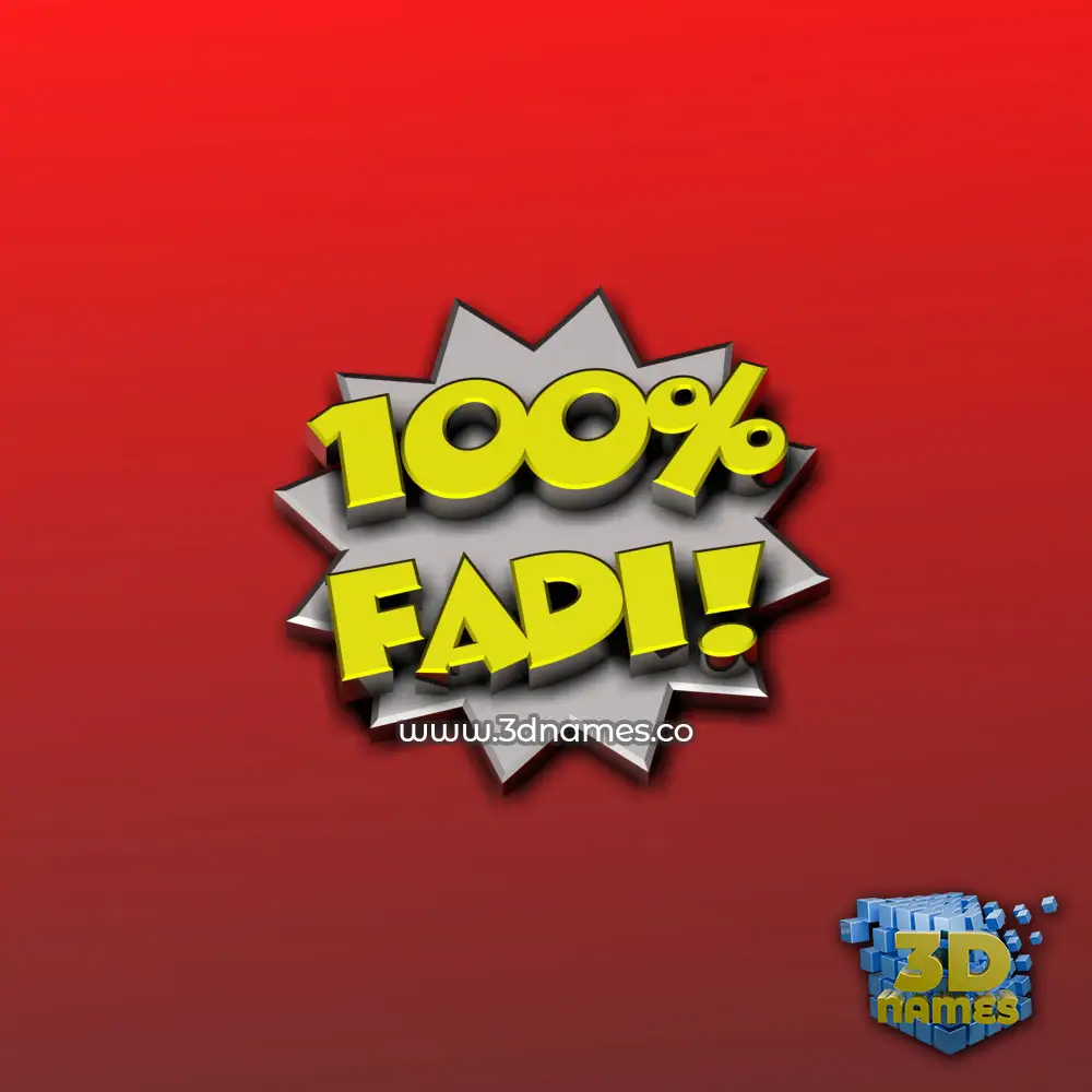 fadi in 100 Percent style - 3D name wallpaper