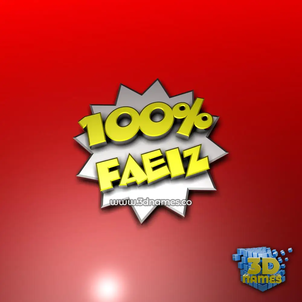 faeiz in 100 Percent style - 3D name wallpaper