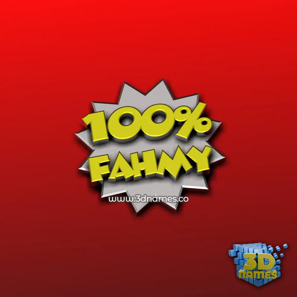fahmy in 100 Percent style - 3D name wallpaper