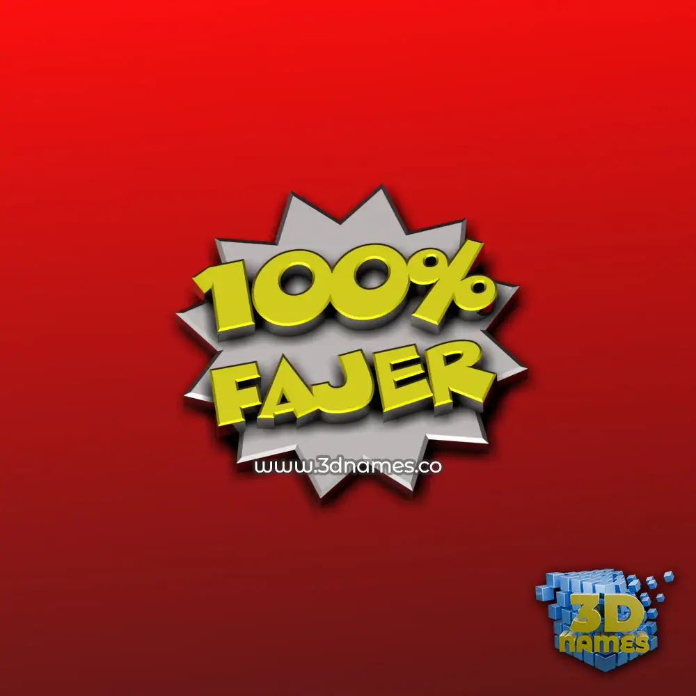 fajer in 100 Percent style - 3D name wallpaper