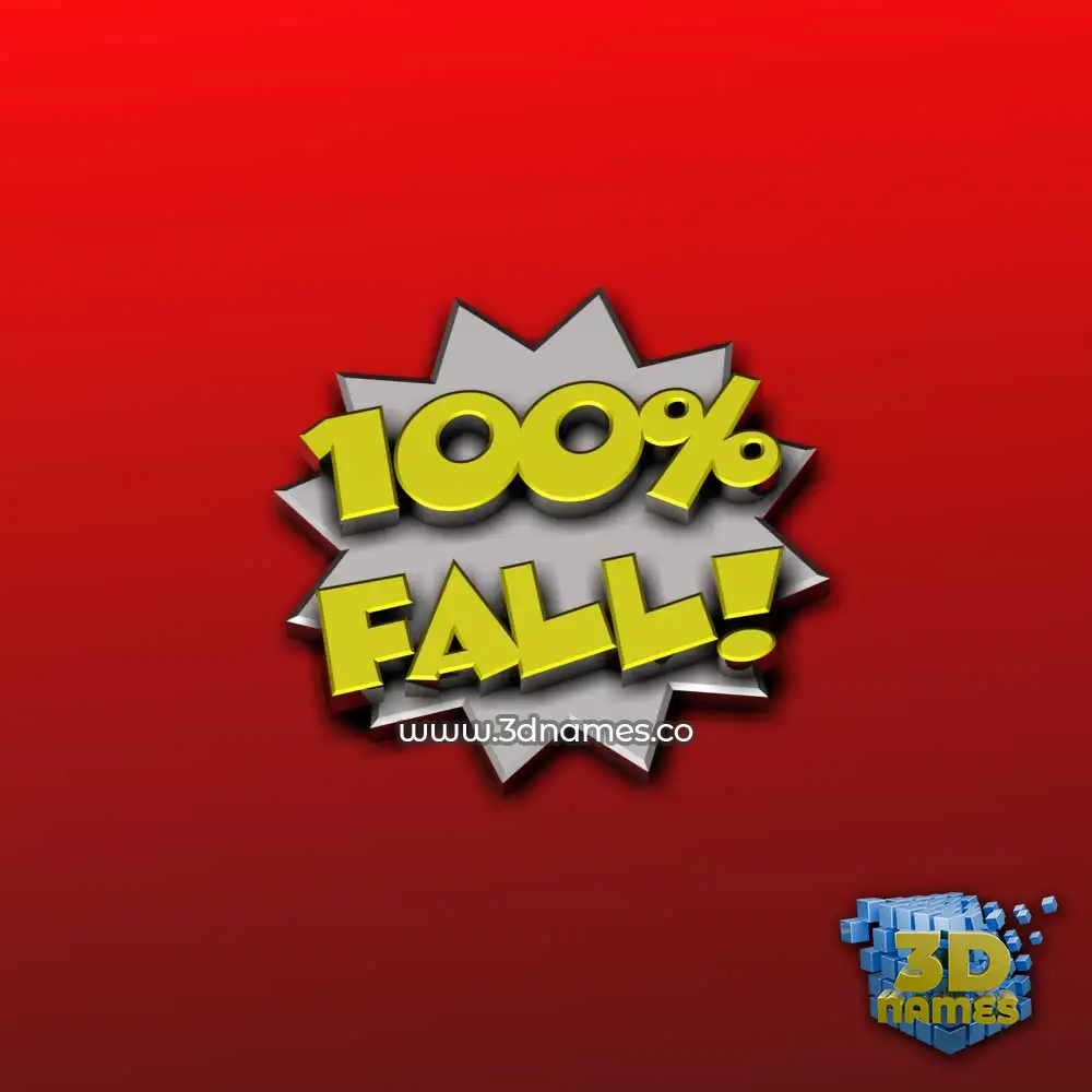 fall in 100 Percent style - 3D name wallpaper