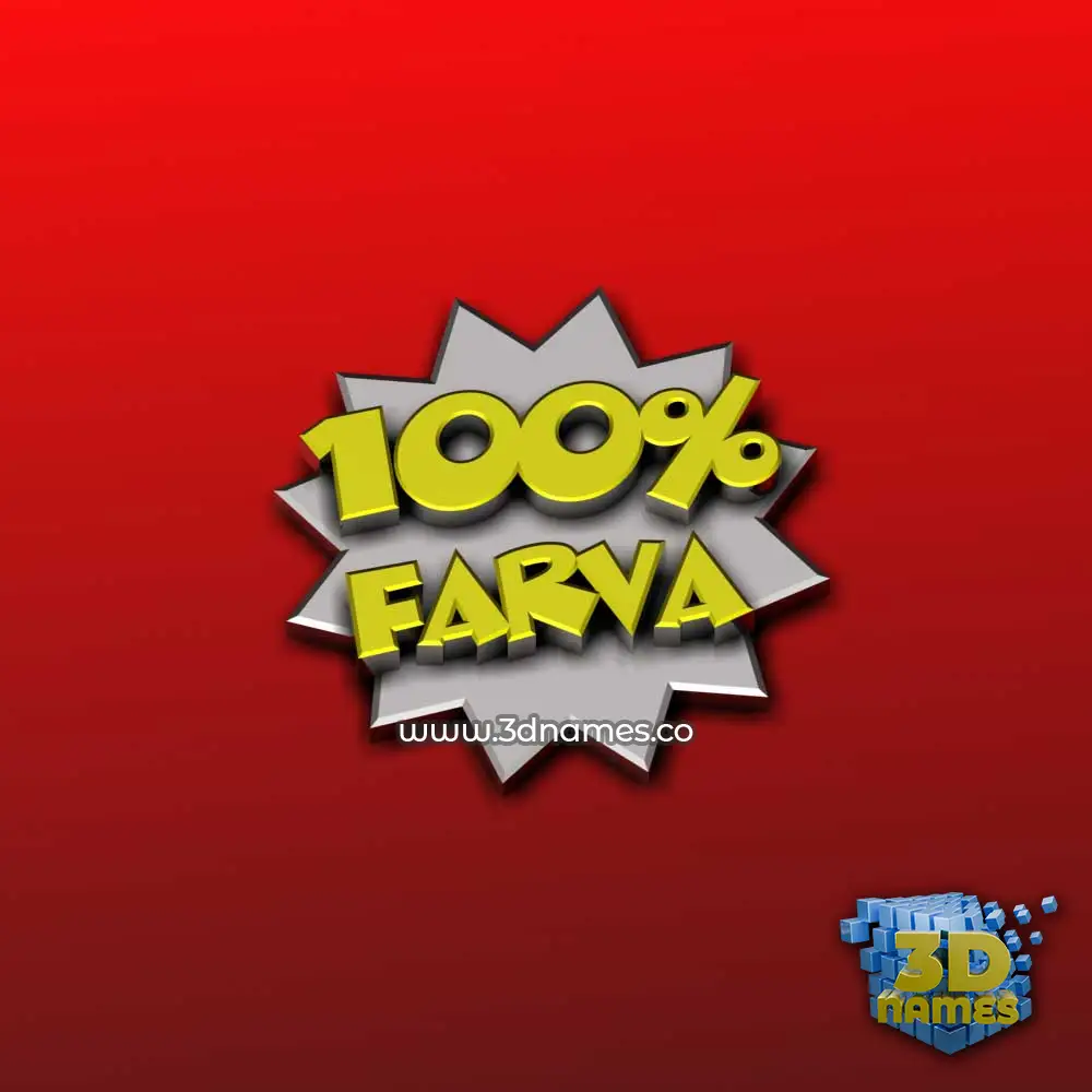 farva in 100 Percent style - 3D name wallpaper
