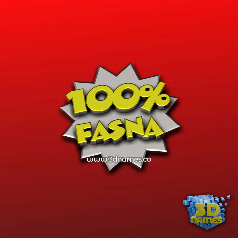 fasna in 100 Percent style - 3D name wallpaper