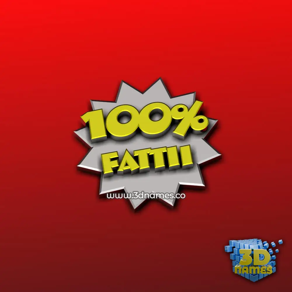 fattii in 100 Percent style - 3D name wallpaper