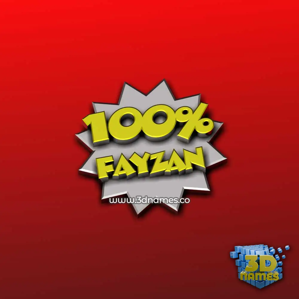 fayzan in 100 Percent style - 3D name wallpaper