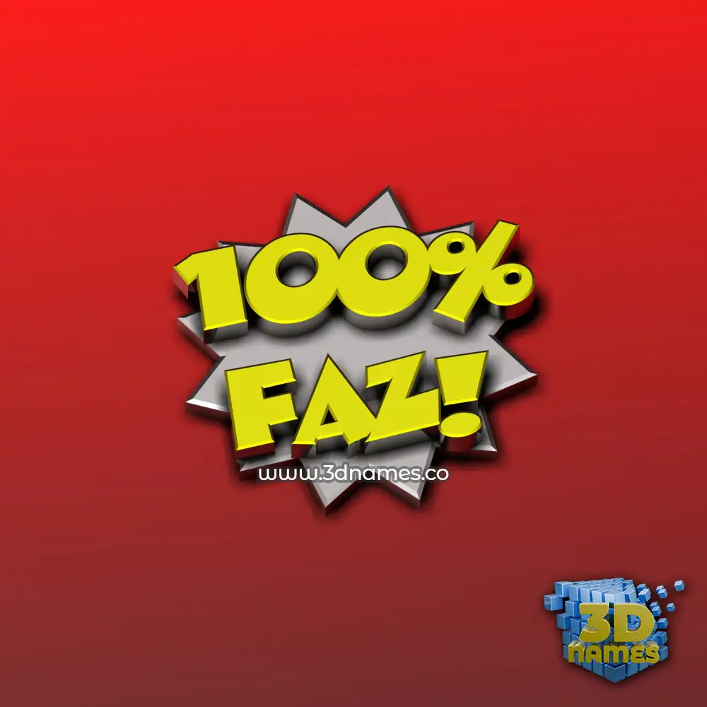 faz in 100 Percent style - 3D name wallpaper
