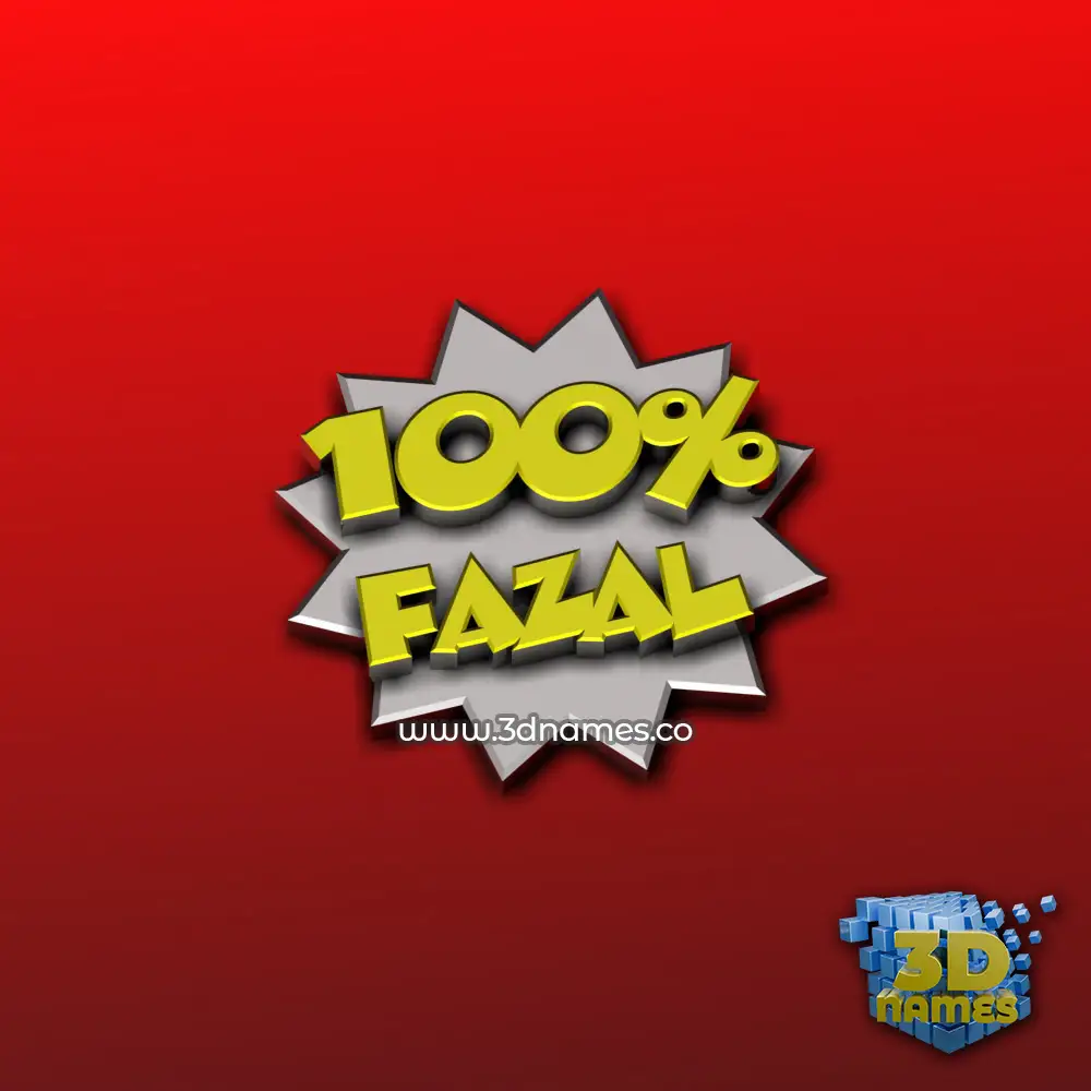 fazal in 100 Percent style - 3D name wallpaper