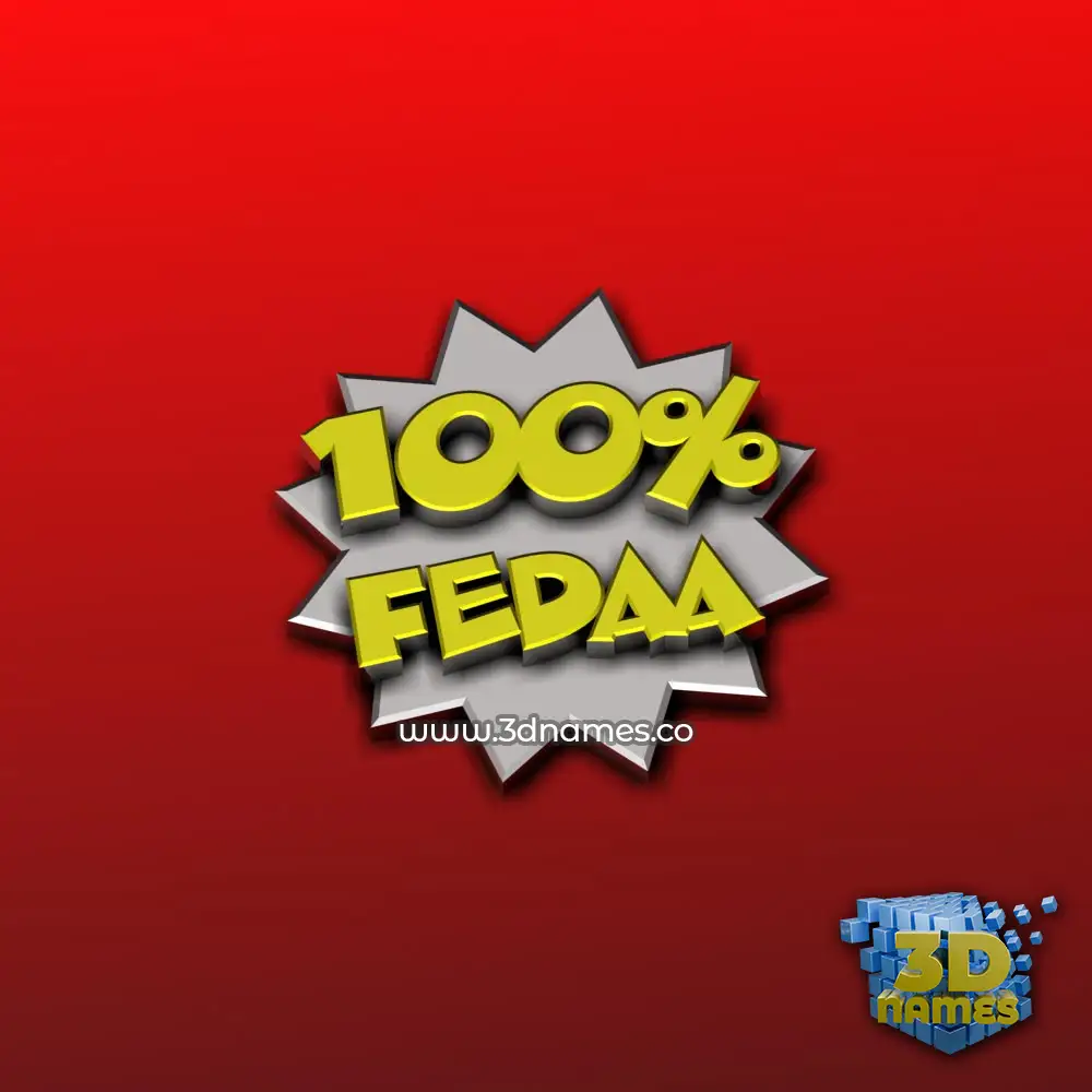 fedaa in 100 Percent style - 3D name wallpaper