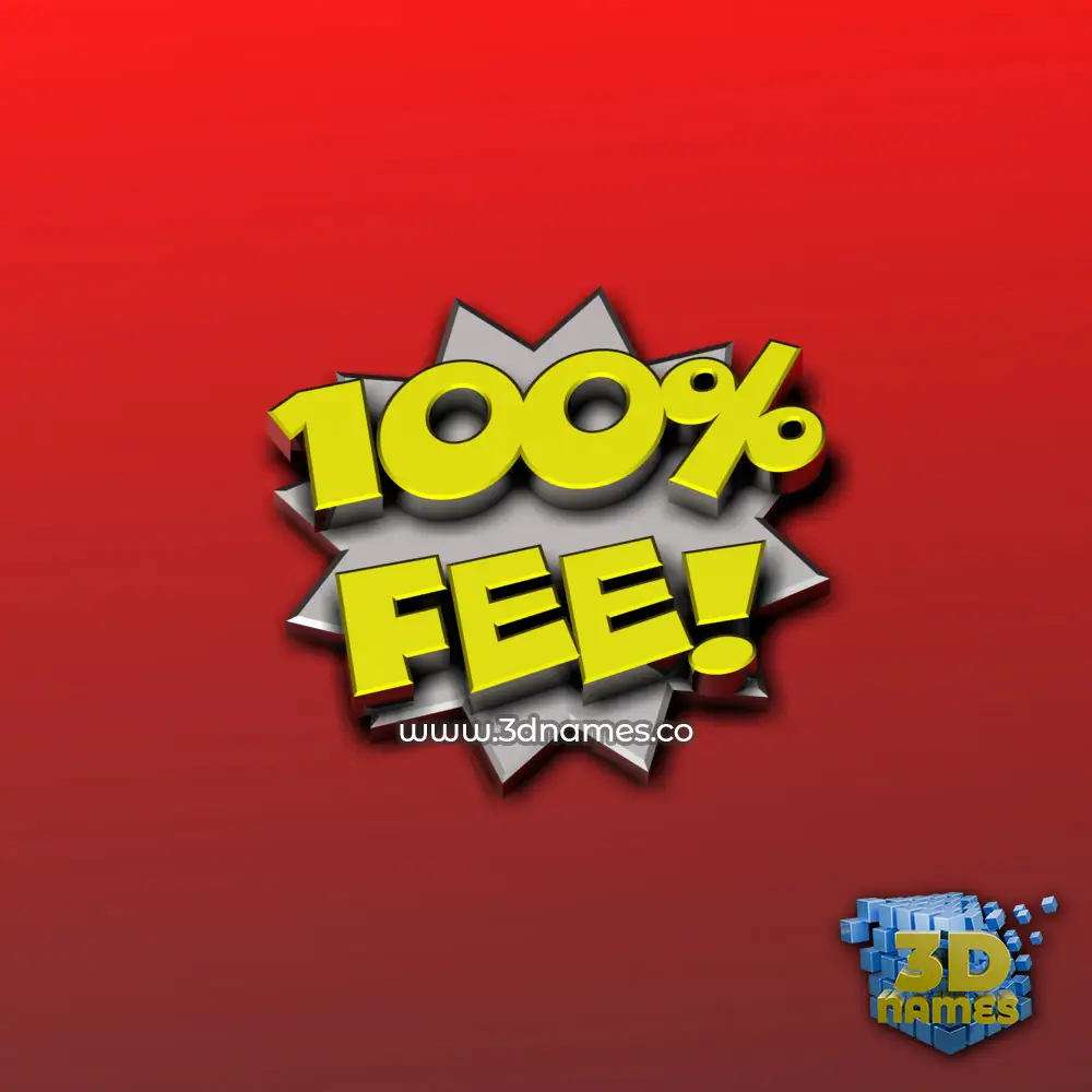 fee in 100 Percent style - 3D name wallpaper