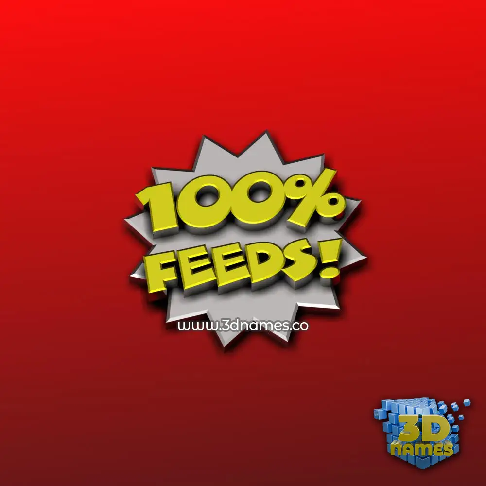 feeds in 100 Percent style - 3D name wallpaper