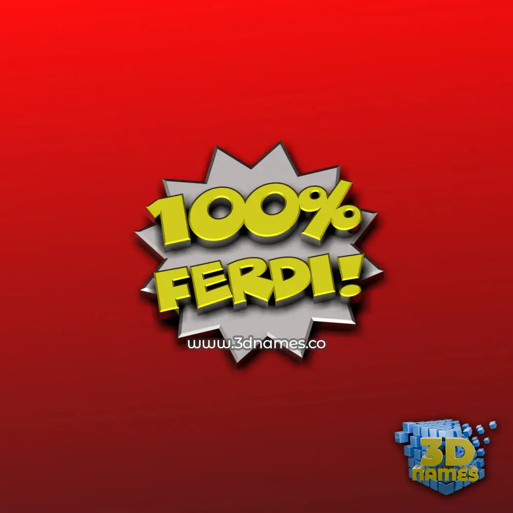 ferdi in 100 Percent style - 3D name wallpaper