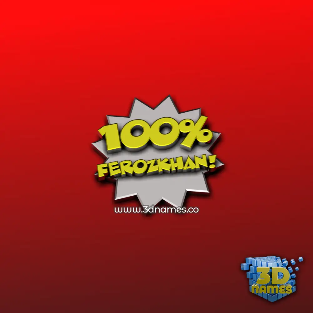 ferozkhan in 100 Percent style - 3D name wallpaper
