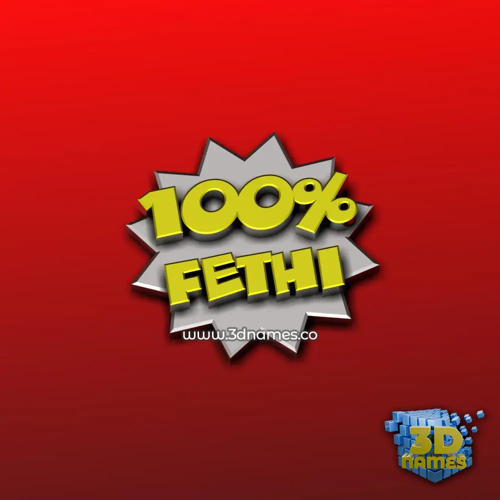 fethi in 100 Percent style - 3D name wallpaper