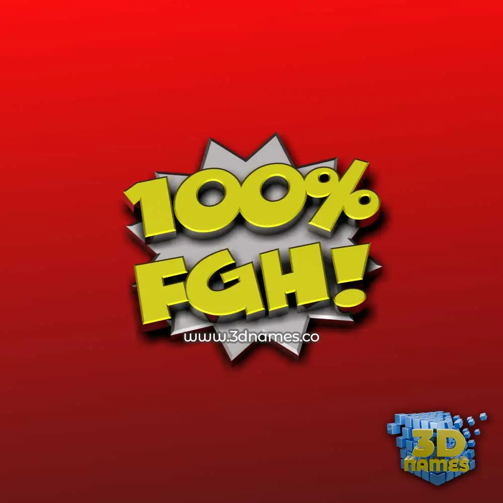 fgh in 100 Percent style - 3D name wallpaper