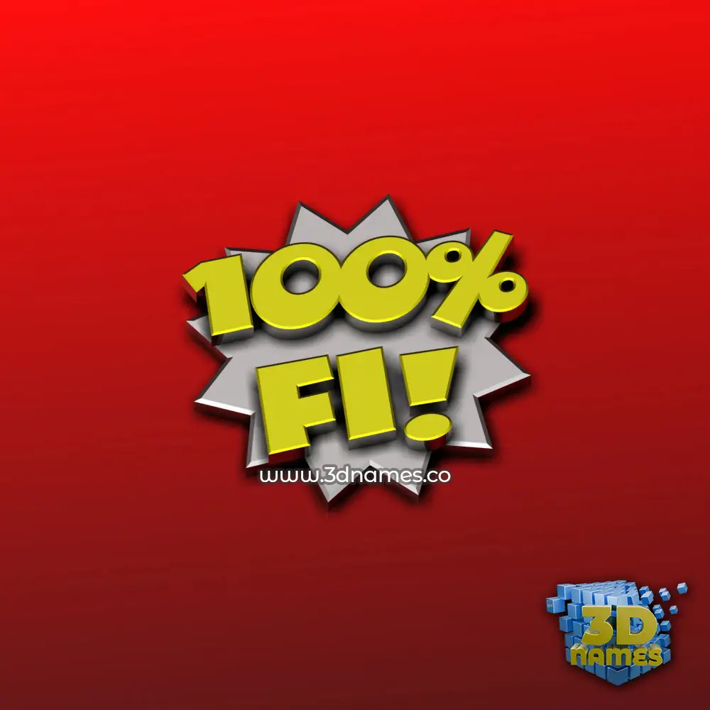 fi in 100 Percent style - 3D name wallpaper