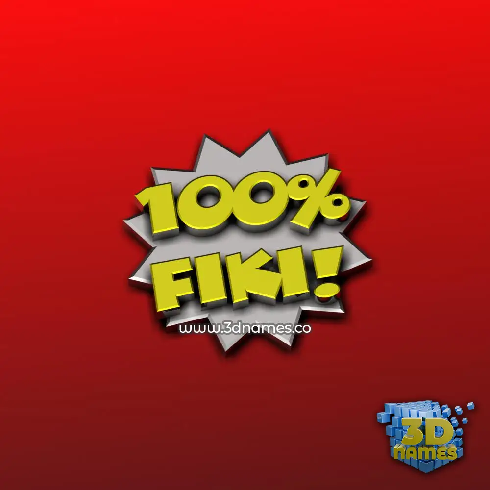 fiki in 100 Percent style - 3D name wallpaper