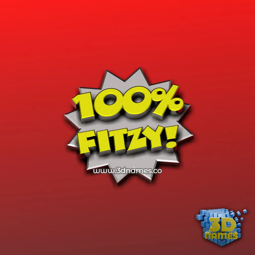 fitzy in 100 Percent style - 3D name wallpaper