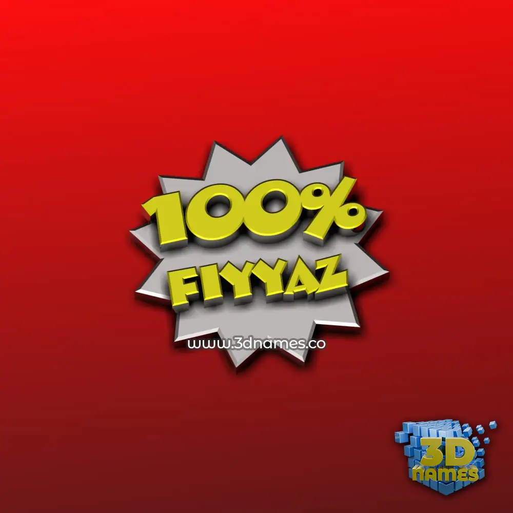 fiyyaz in 100 Percent style - 3D name wallpaper