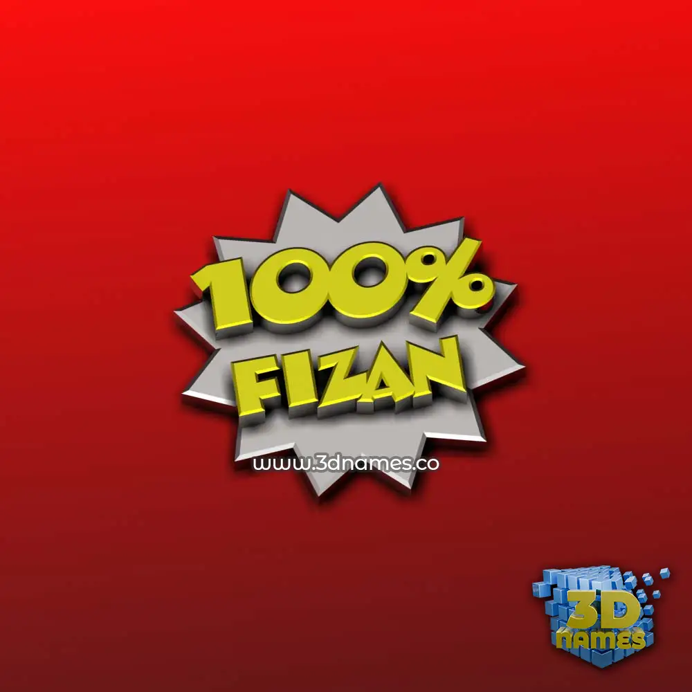 fizan in 100 Percent style - 3D name wallpaper