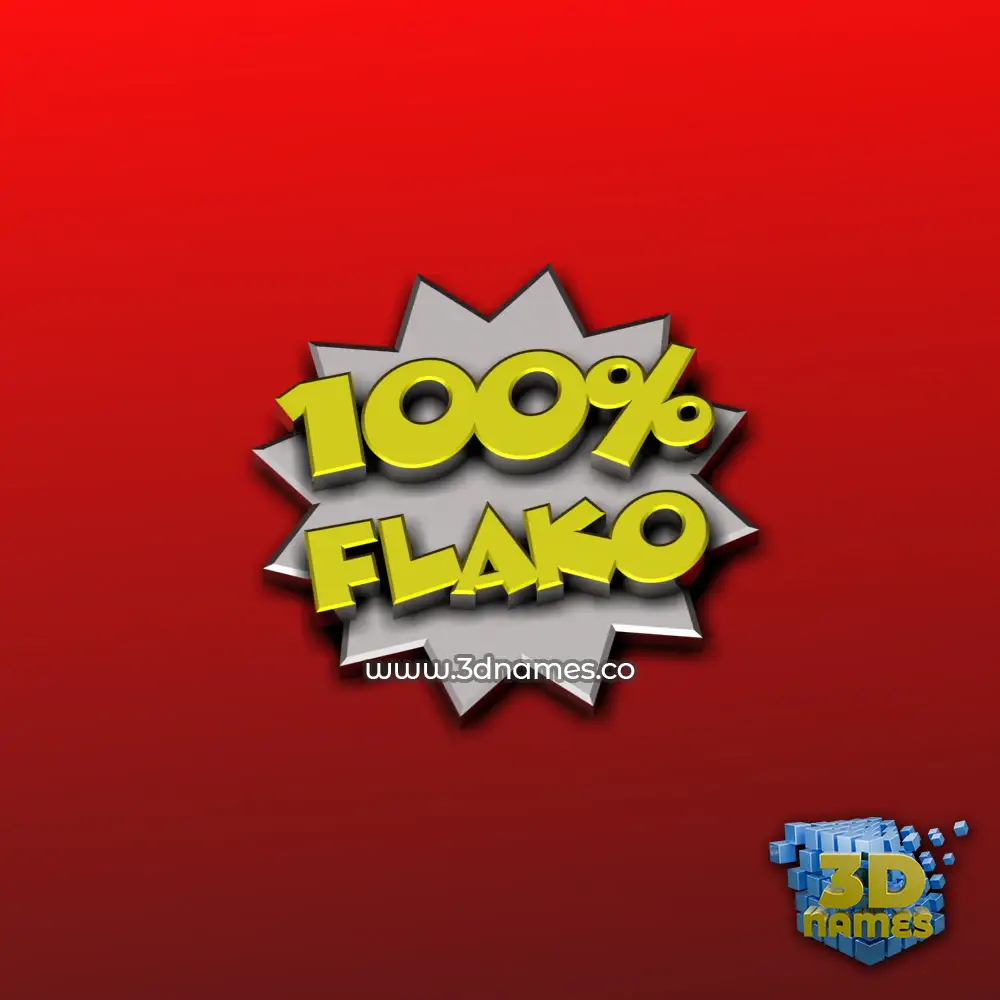 flako in 100 Percent style - 3D name wallpaper