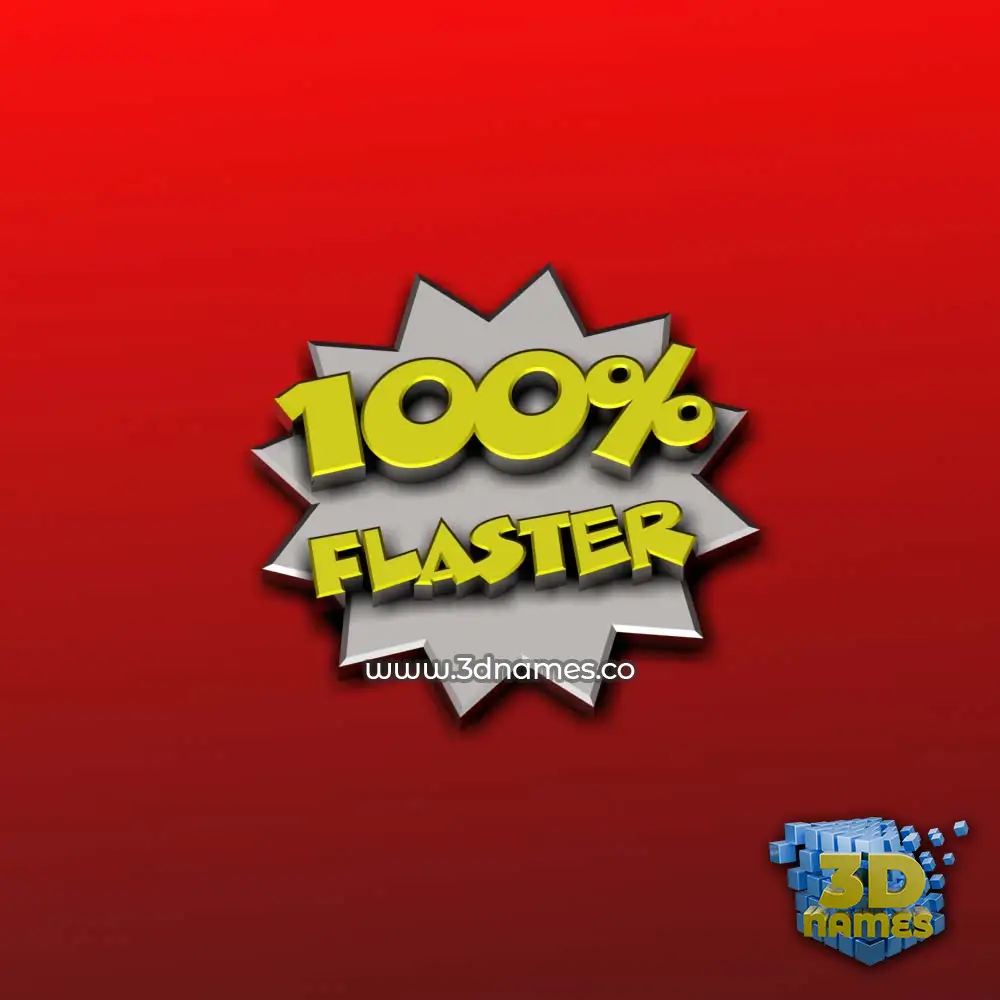 flaster in 100 Percent style - 3D name wallpaper