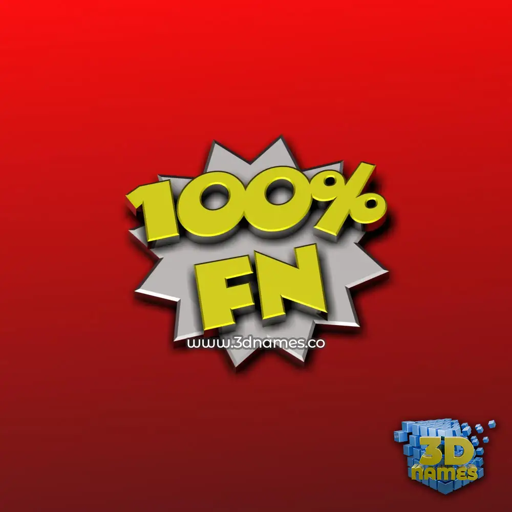 fn in 100 Percent style - 3D name wallpaper