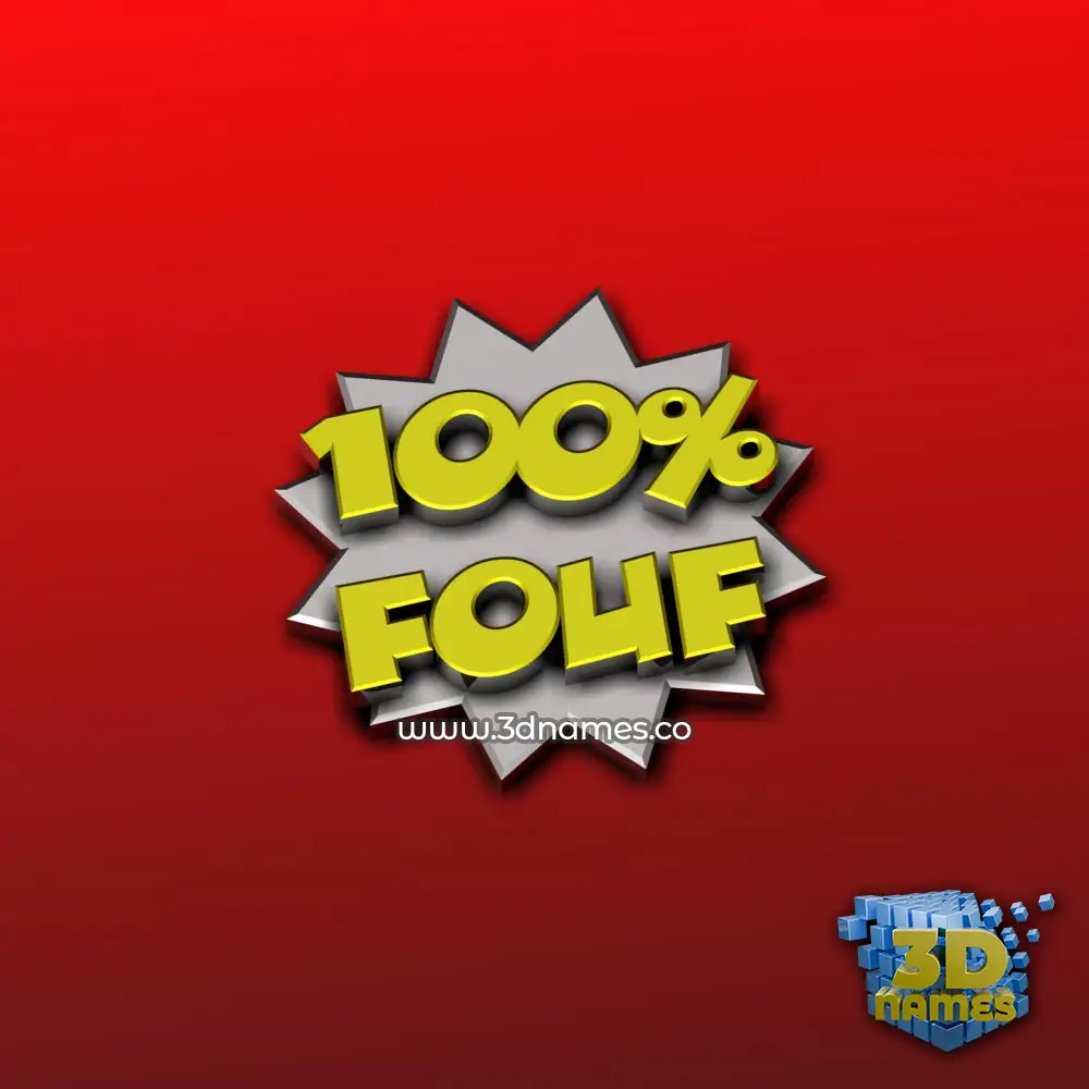 fouf in 100 Percent style - 3D name wallpaper