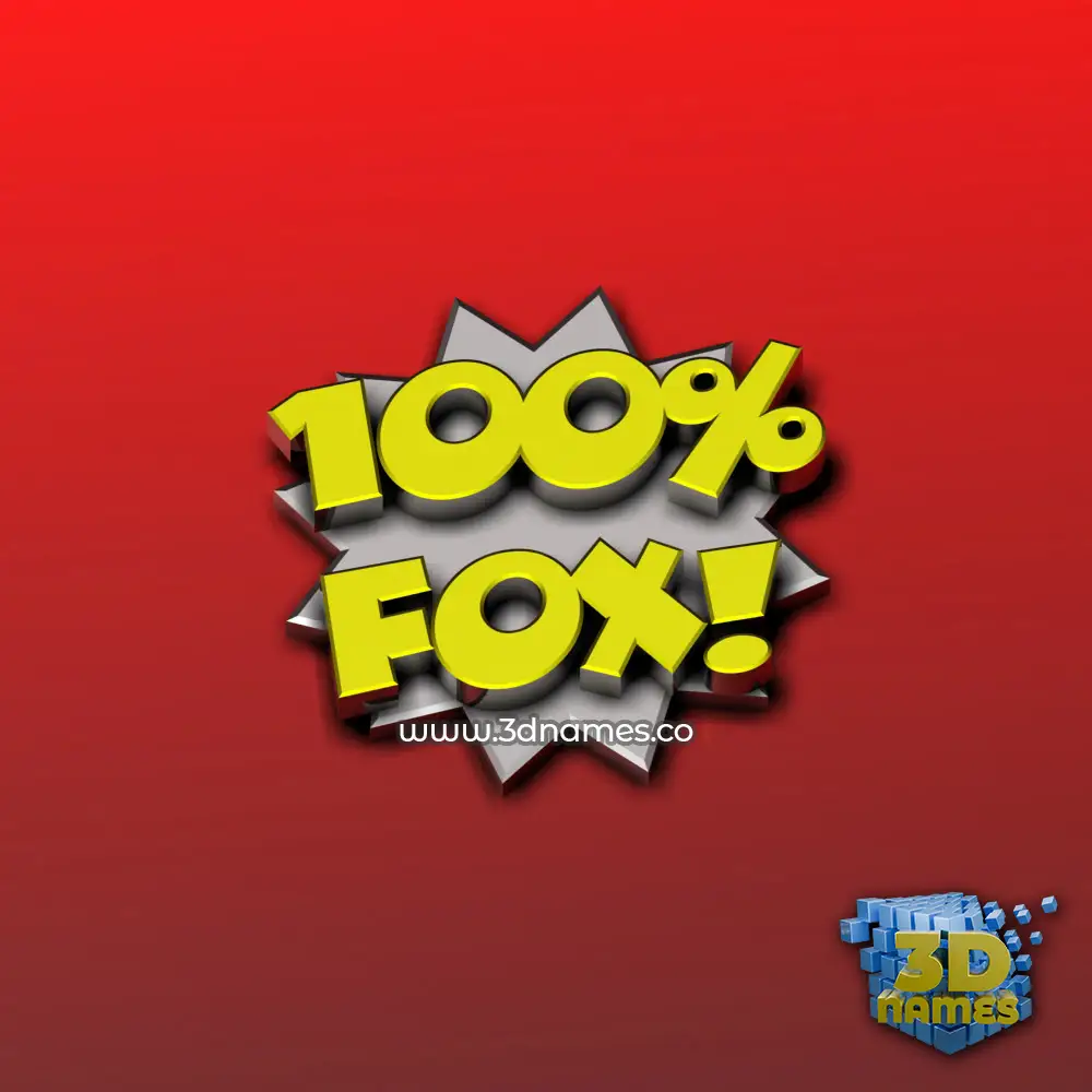 fox in 100 Percent style - 3D name wallpaper