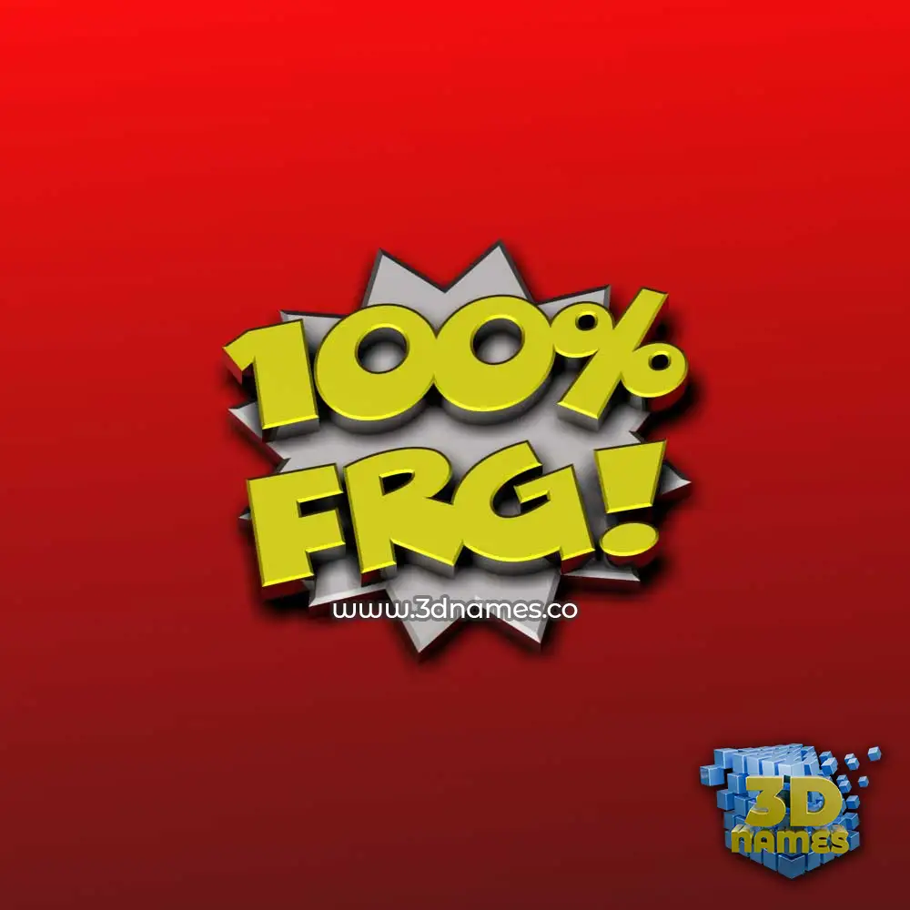 frg in 100 Percent style - 3D name wallpaper