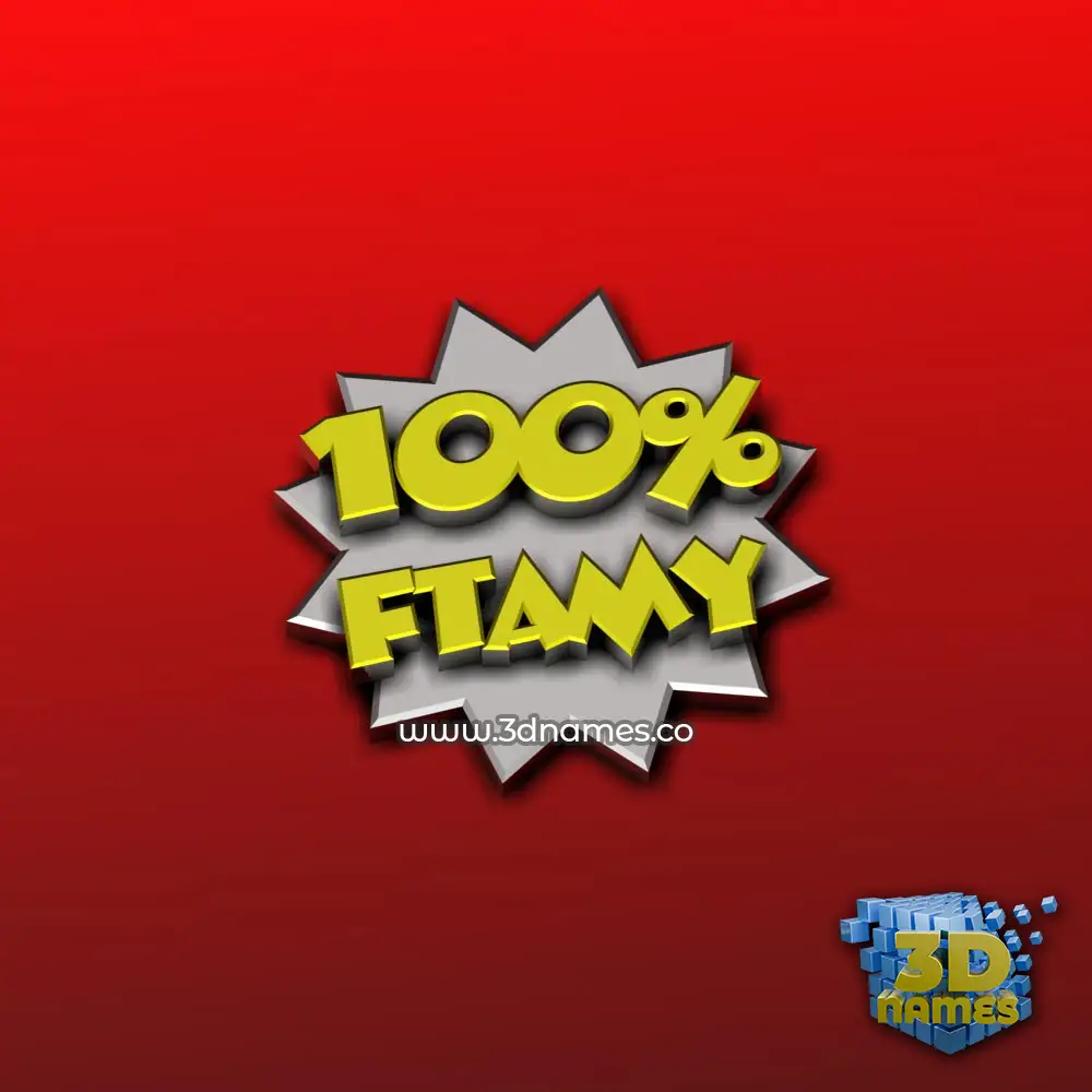 ftamy in 100 Percent style - 3D name wallpaper