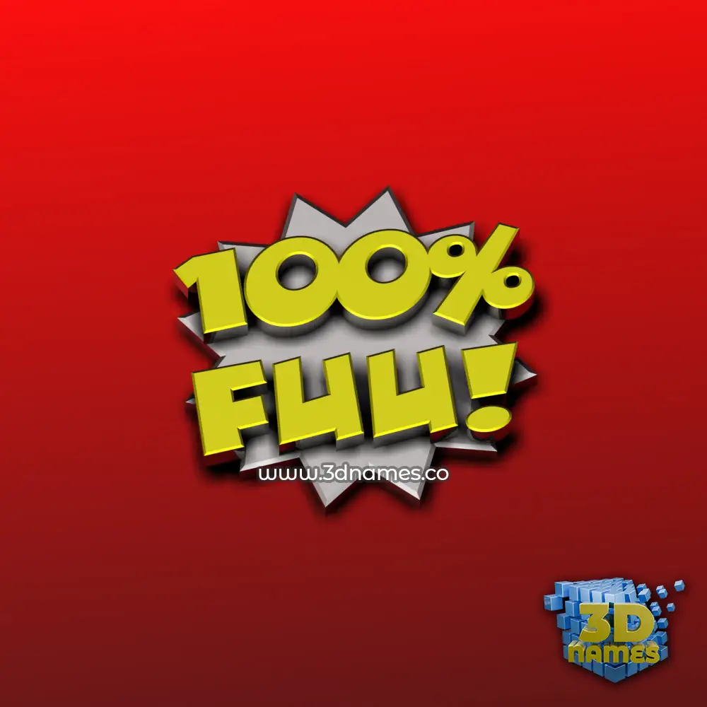 fuu in 100 Percent style - 3D name wallpaper