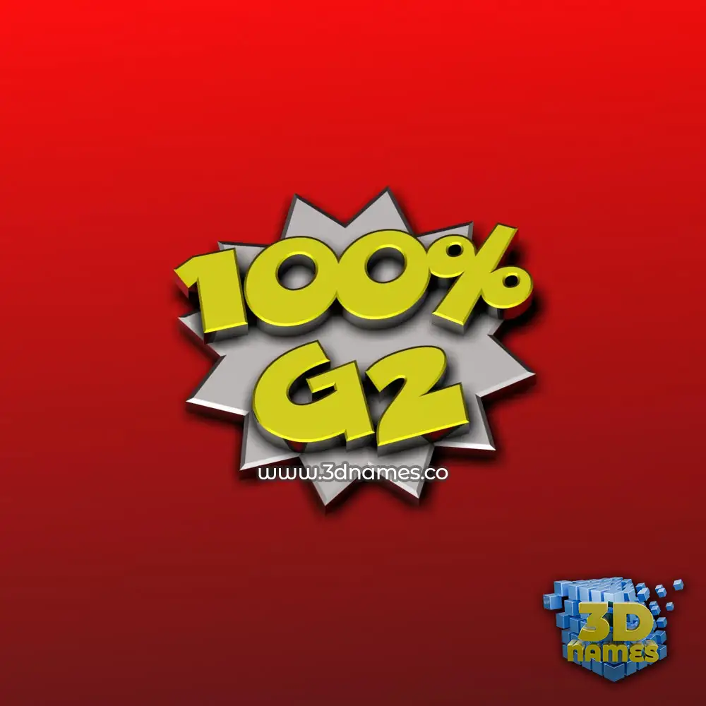 g2 in 100 Percent style - 3D name wallpaper