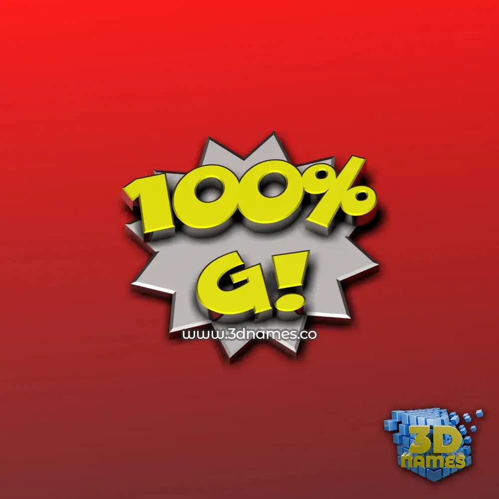 g in 100 Percent style - 3D name wallpaper