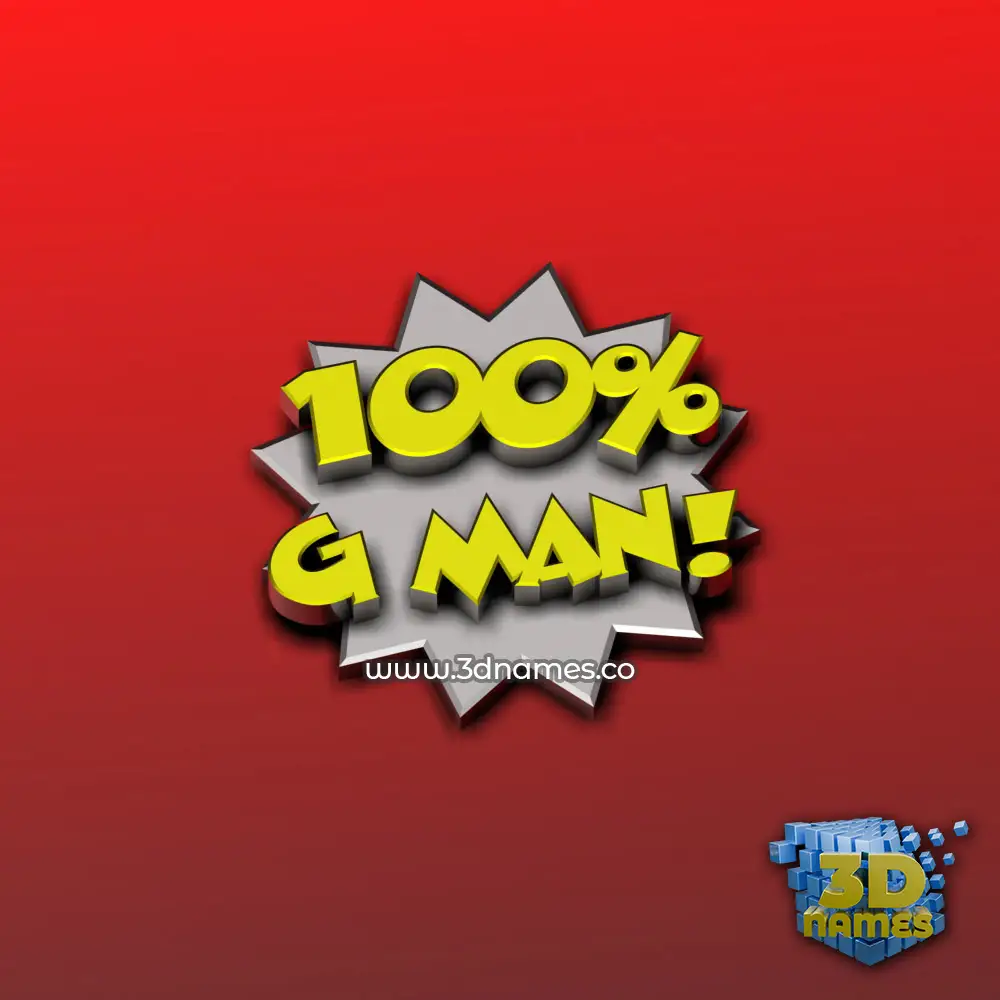 g man in 100 Percent style - 3D name wallpaper