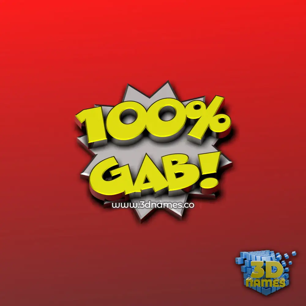 gab in 100 Percent style - 3D name wallpaper