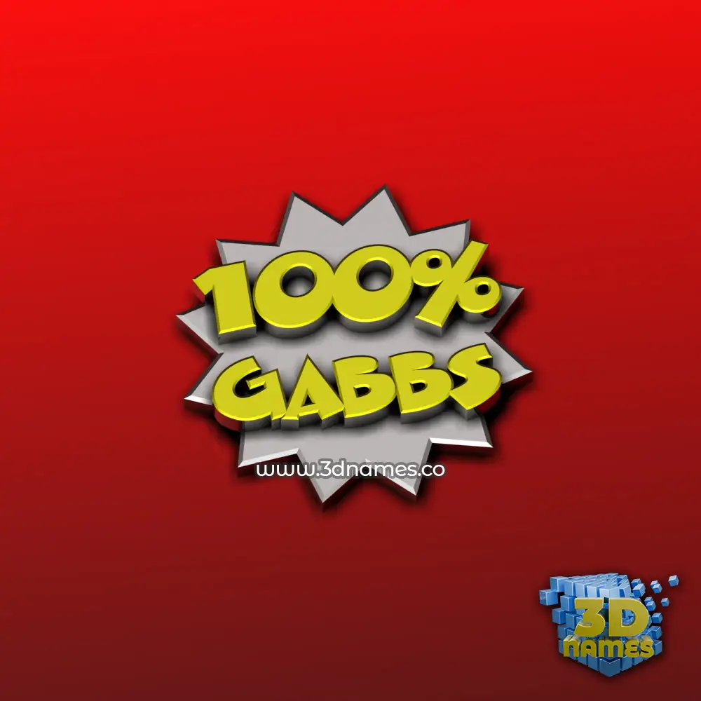 gabbs in 100 Percent style - 3D name wallpaper