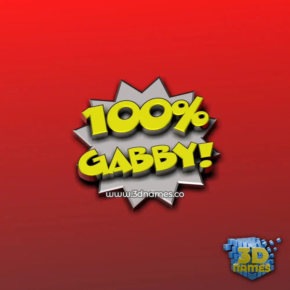 gabby in 100 Percent style - 3D name wallpaper