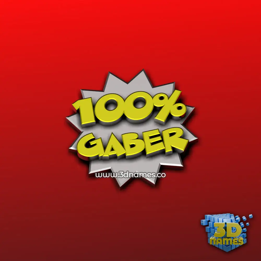 gaber in 100 Percent style - 3D name wallpaper