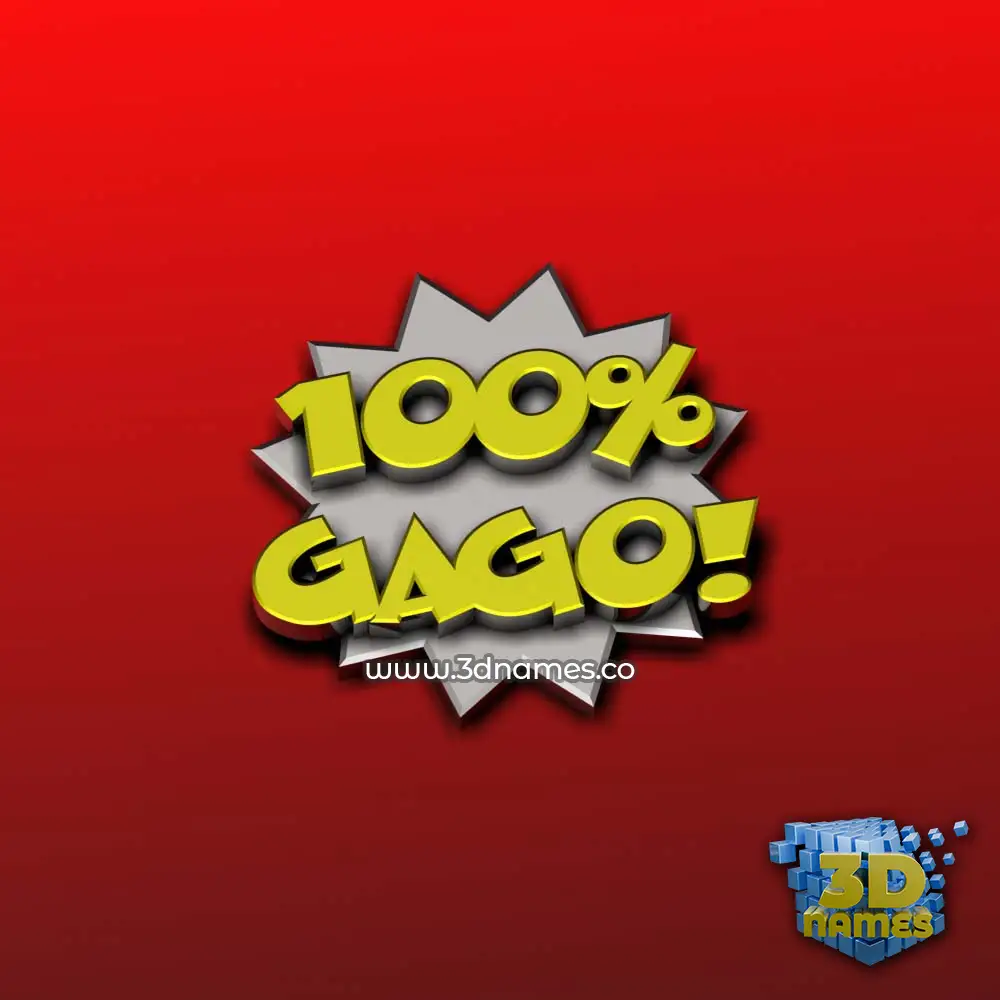gago in 100 Percent style - 3D name wallpaper