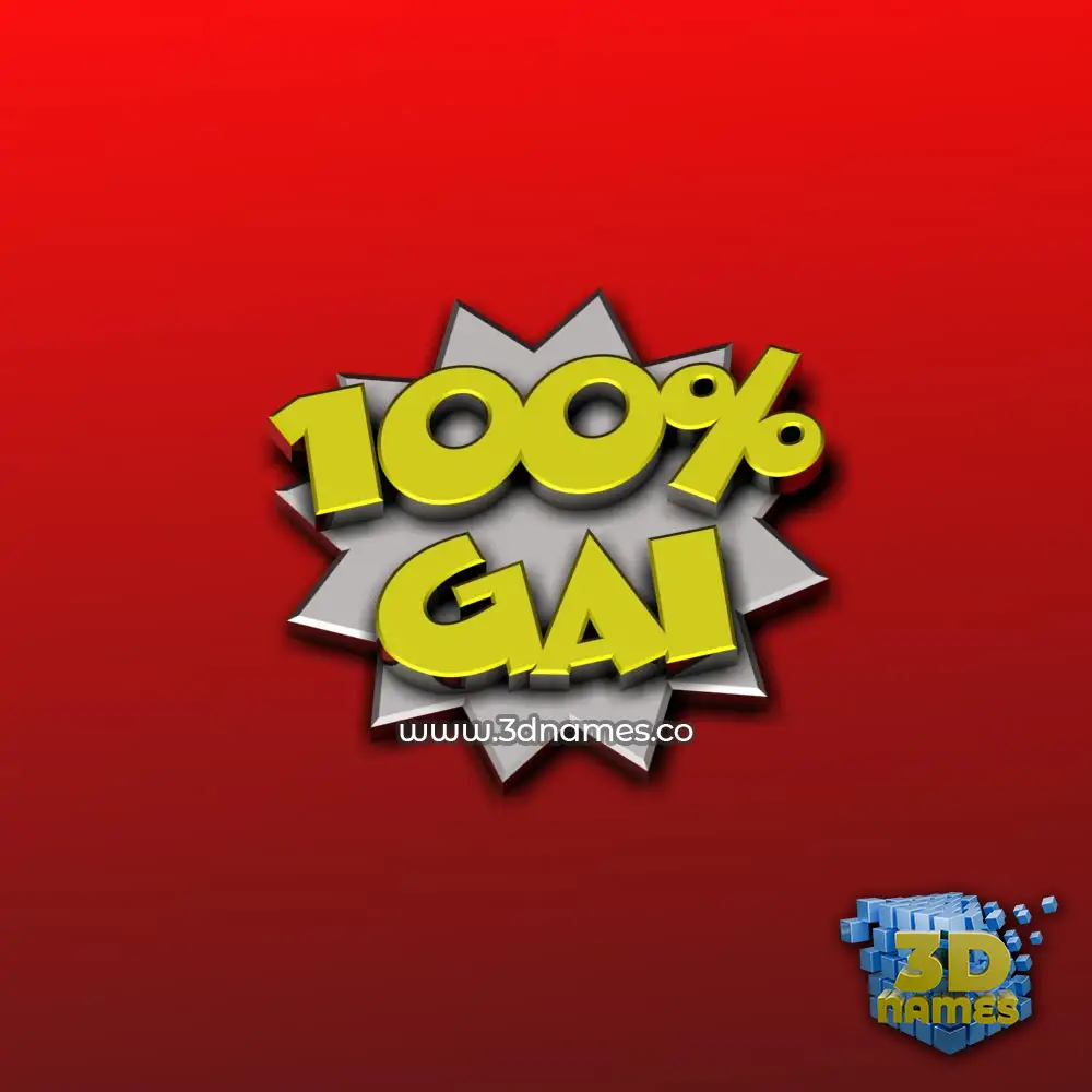 gai in 100 Percent style - 3D name wallpaper
