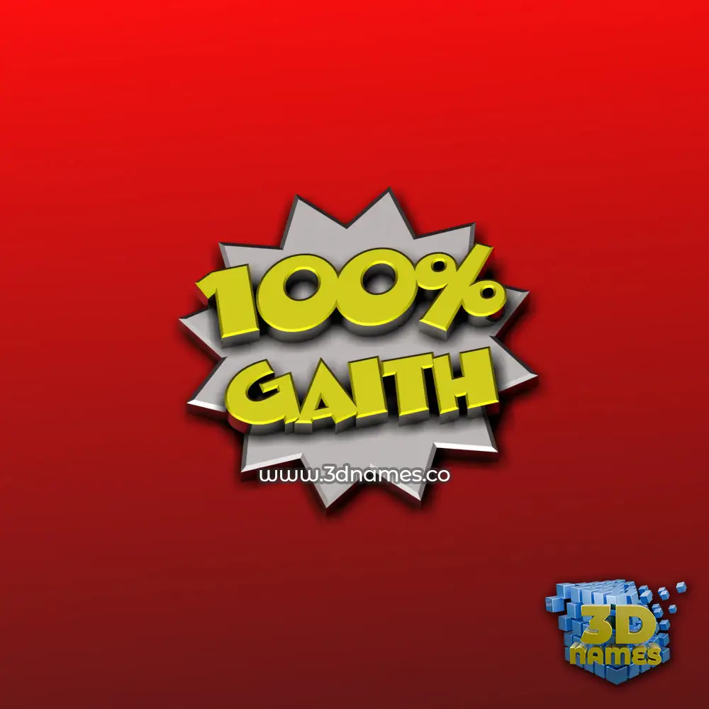 gaith in 100 Percent style - 3D name wallpaper