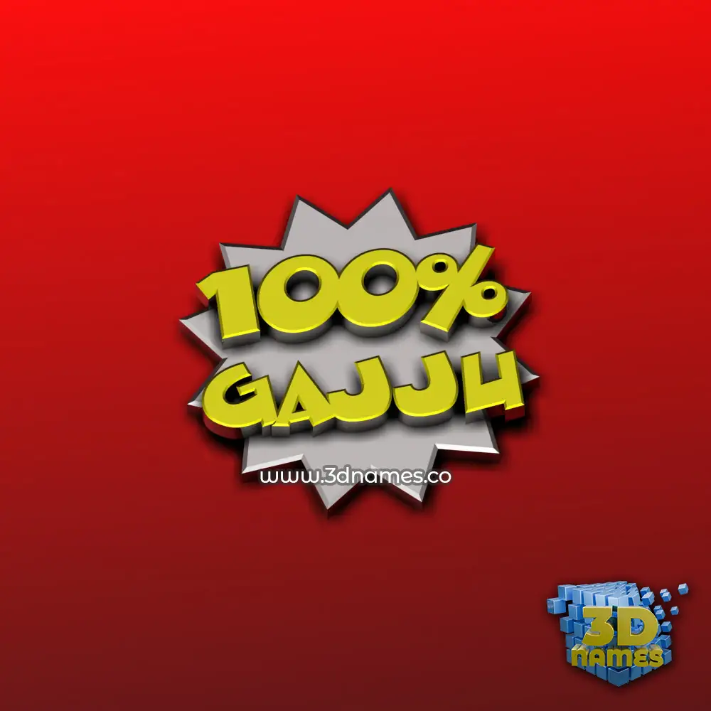 gajju in 100 Percent style - 3D name wallpaper