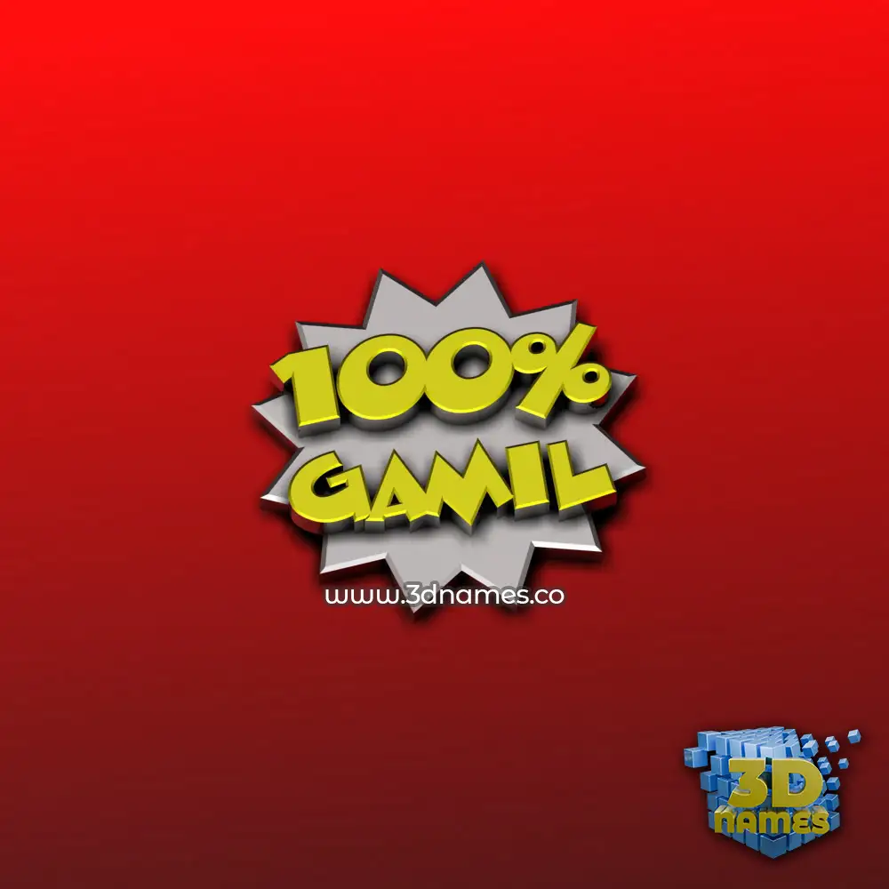 gamil in 100 Percent style - 3D name wallpaper
