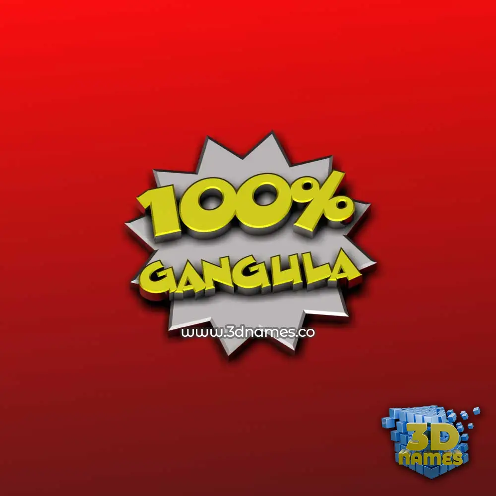 gangula in 100 Percent style - 3D name wallpaper