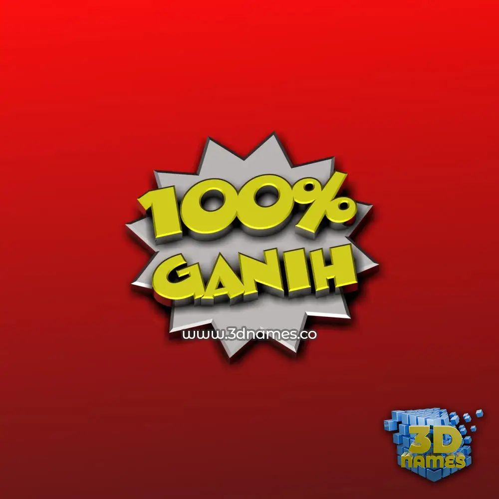 ganih in 100 Percent style - 3D name wallpaper